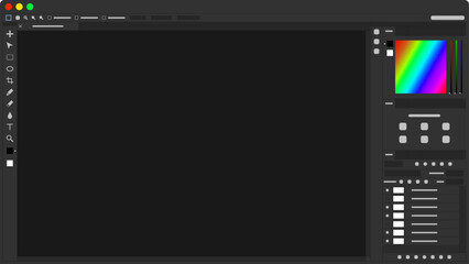 ウィンドウ フレーム UI 画像編集ソフト Photoshop風  (.AI)