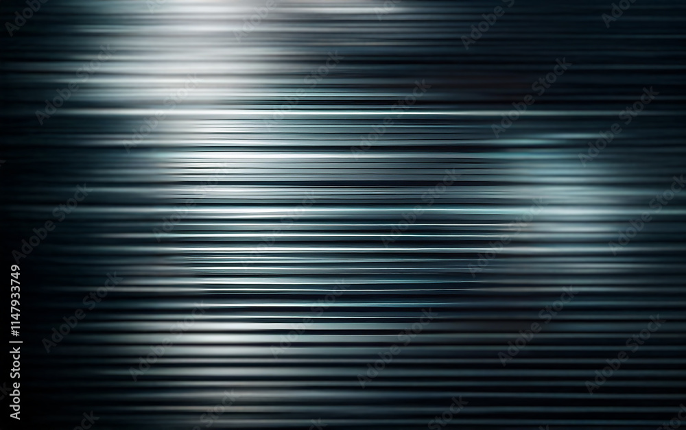 Aufkleber Abstract background with horizontal lines and a light source in the top center. The image is dark with a hint of blue and silver.