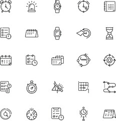 Time Management Icons Clocks, Calendars, Schedules, and Deadlines