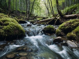 Obraz premium waterfall in the forest