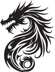 Black tribal dragon design.