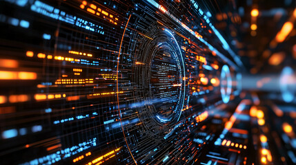 Futuristic Digital Data Stream