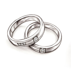 illustration of the two wedding rings