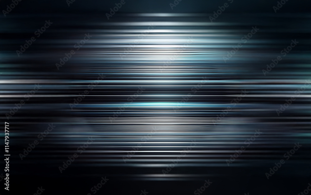 Leinwandbilder a dark background with horizontal lines of light that appear to be moving.