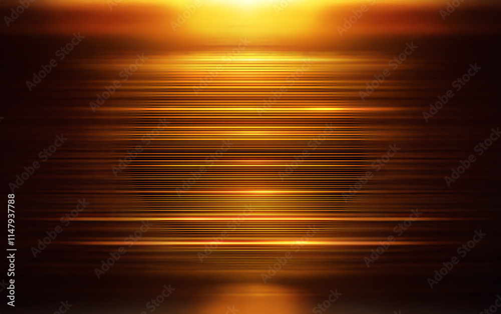 Aufkleber abstract background with horizontal lines of light in shades of gold and brown.