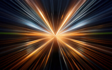 Fototapeta premium A burst of light streaks across a black background, radiating outwards in a starburst pattern.