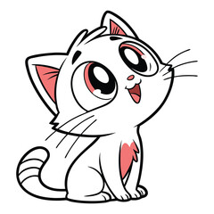 Funny Cat Faces, Sweet and Whimsical Styles Cat, Perfect for Kids, Cute Cartoon Cat Illustrations, Adorable Cat Vector, 