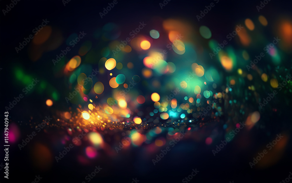 Poster Abstract background with colorful bokeh lights.