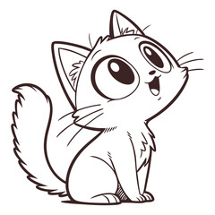 Cute cat, cat line art design, cute cat design, Cute Cartoon Cat Illustrations, Adorable Cat Vector