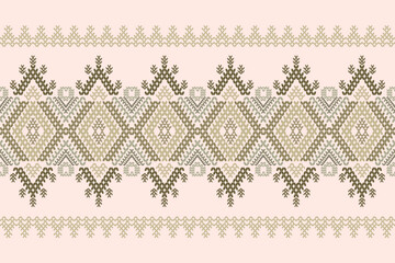 Ikat ethnic geometric abstract embroidery oriental traditional knitted pattern. Native geometry decorative design for fabric, wallpaper, background, interior, decoration, texture, border decor, print