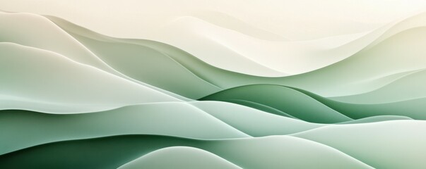 Fototapeta premium Green beige grainy background, abstract gradient noise texture poster banner header backdrop design