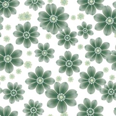 Green Floral Pattern: Delicate green blossoms dance in a harmonious pattern, creating a serene and elegant backdrop for your design projects.  