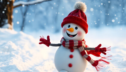 snowman on the snow