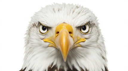 Fototapeta premium close up view of bald eagle face showcasing its fierce expression