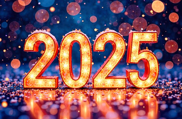 Festive New Year poster - New Year 2025