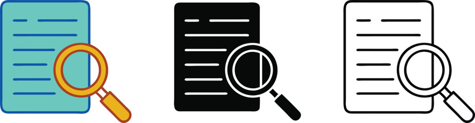 Document Analysis Magnifying Glass, Research, Investigation, Data, Review