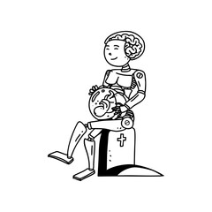 Sketch Pregnant Robot