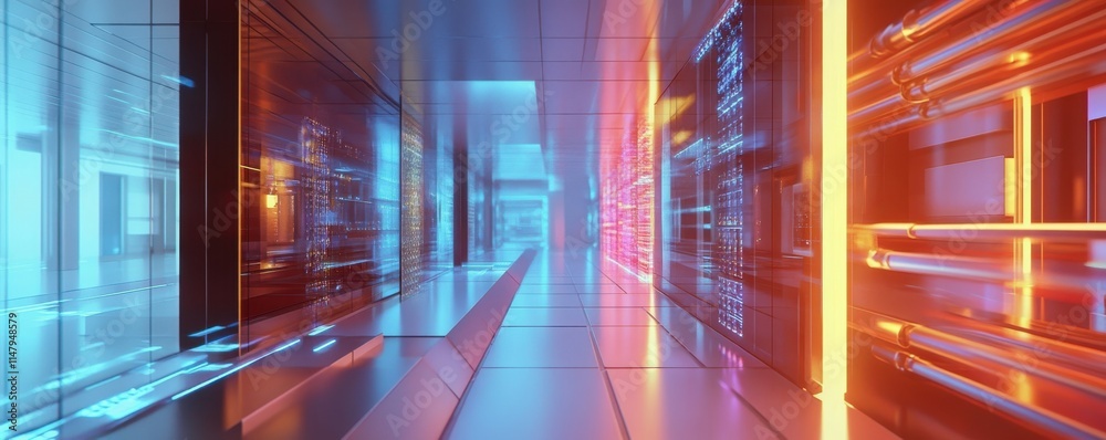 Aufkleber a high-tech laboratory that develops new chips using quantum computing elements and nanomaterials.
