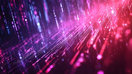 Obraz premium Colorful Digital Data Streams Create a Mesmerizing Visual Effect in an Abstract Representation of Technology and Innovation During the Night