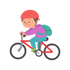 Child riding a bike cartoon 