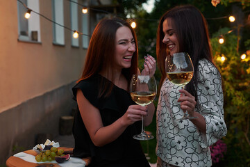 bachelorette party in the evening garden