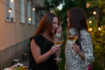 bachelorette party in the evening garden