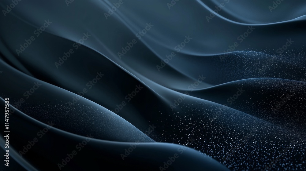 Poster elegant waves of dark fabric create a smooth and flowing texture with soft gradients in a dimly lit 