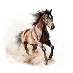 Obraz premium A horse is running through a sandy area