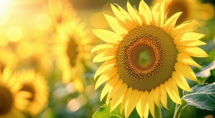 Obraz premium Sunflower that is blooming in the field