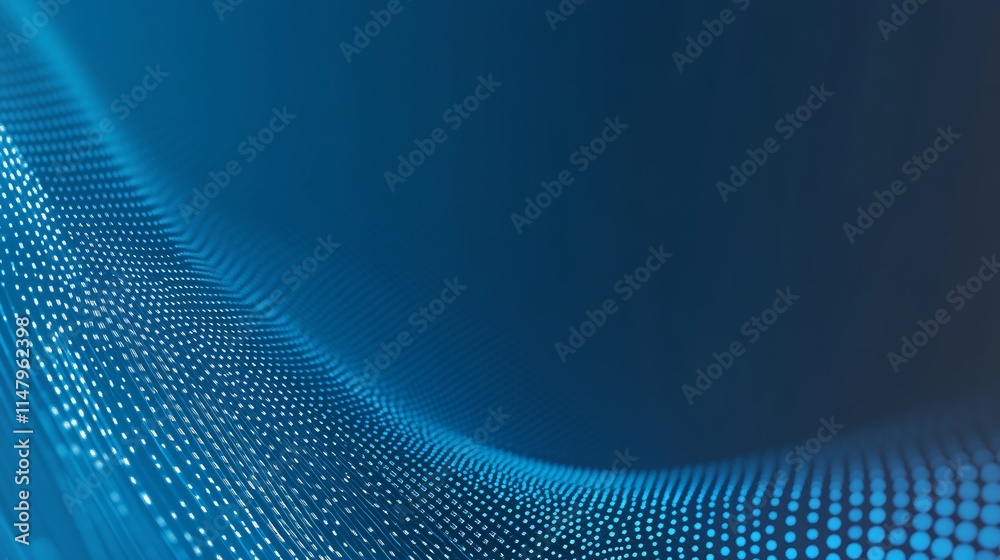 Poster blue digital wave pattern creating an abstract background suitable for technology themes and futuris