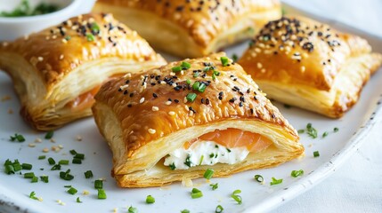 Gourmet Delights: Smoked Salmon and Cream Cheese Puff Pastries