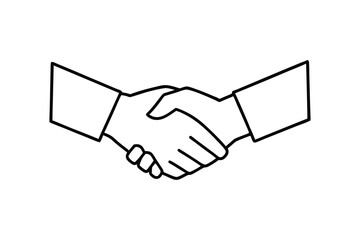 "Handshake Line Art Vector Illustration - Minimalist Design"

