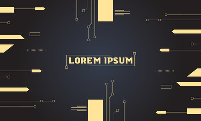 Futuristic Hexagonal Lines with Abstract Shapes - Minimalist Background. For Design Template