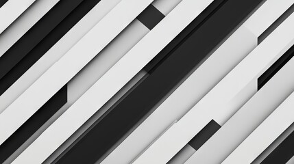 Obraz premium Minimalist abstract background featuring diagonal black, white, and gray stripes, perfect for modern design and creative projects.