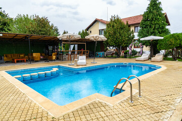 Interior and exterior of a guest house in Bulgaria