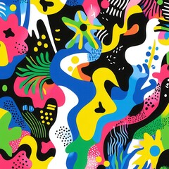 Obraz premium Colorful starry sky background: shooting stars, constellations, galaxy, milky way. Cosmos art illustration, rough grunge brush strokes, doodle textures.