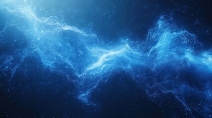 Fototapeta premium Abstract blue energy flow in space.