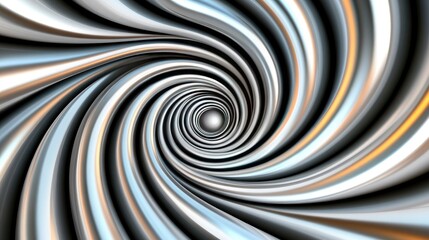 Abstract Silver and Gold Swirling Vortex Background