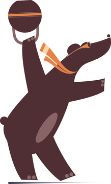 recommend clip art: Cute bear does exercises with a sports kettlebell. 
                    Cartoon bear does exercises with the heavy a sports kettlebell. Isolated on white background
                    