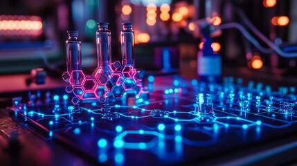 imagine prompt: minimalist symbolic representation of technological growth using clean, interconnected petrochemical-based circuits, symbolizing innovation and learning --chaos 10 