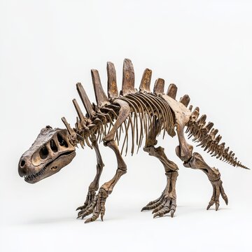 Kentrosaurus aethiopicus Skeleton Model on White Background for Educational and Scientific Use