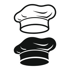 chef's hat icon vector illustration, line art design