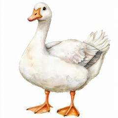 Obraz premium Adorable Watercolor Goose Character Illustration for Creative Projects and Designs
