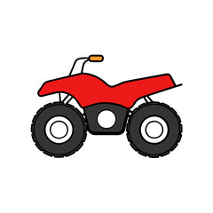 red tractor isolated on white