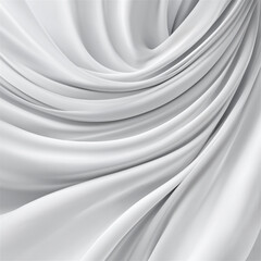 Obraz premium Abstract white fabric waves creating a smooth and elegant texture. The monochromatic design conveys simplicity and sophistication, ideal for backgrounds.