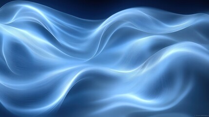 Obraz premium Abstract blue glowing wave background.