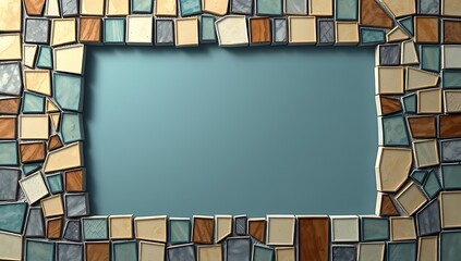 Abstract Mosaic Tile Frame Design
