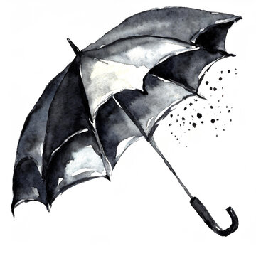 Czarny parasol ilustracja	
