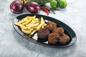 Vegan cuisine - chickpea round falafel