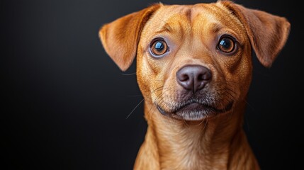 Obraz premium Curious Dog Portrait with Expressive Eyes and Warm Presence